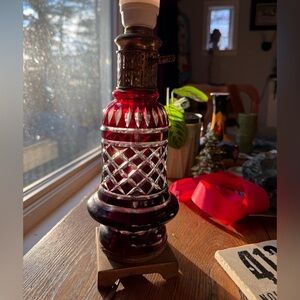 Vintage Cut-To-Clear Glass Lamp